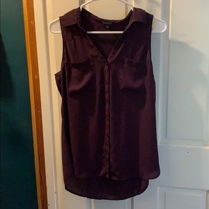 Aubergine collared tank top